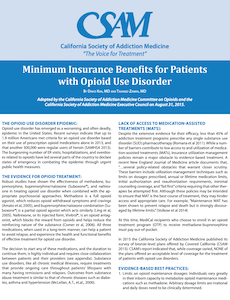 Minimum Insurance Benefits for Patients with Nicotine and Tobacco Use Disorder